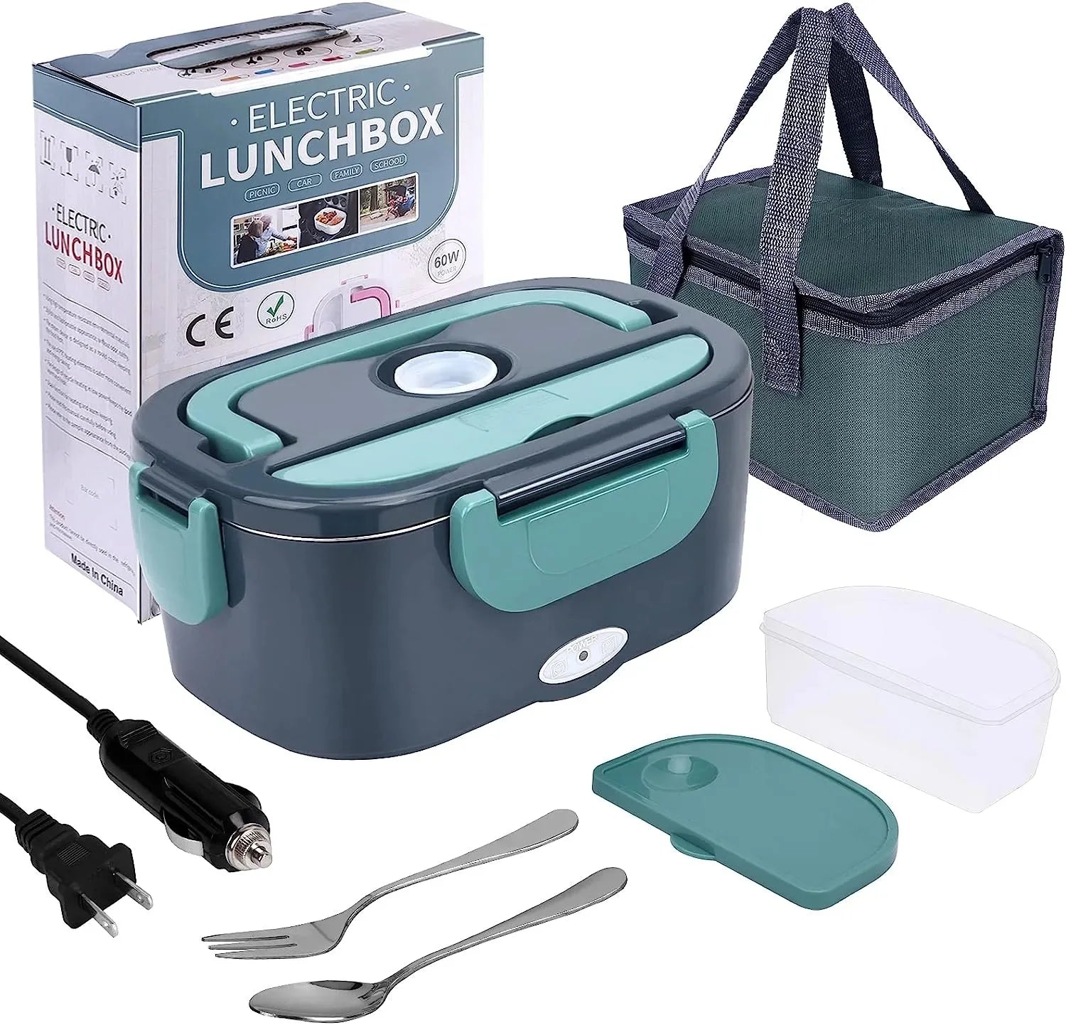 1.5 L 60W Electric Lunch Box Food Warmer Portable Food Heater for Car Or Home