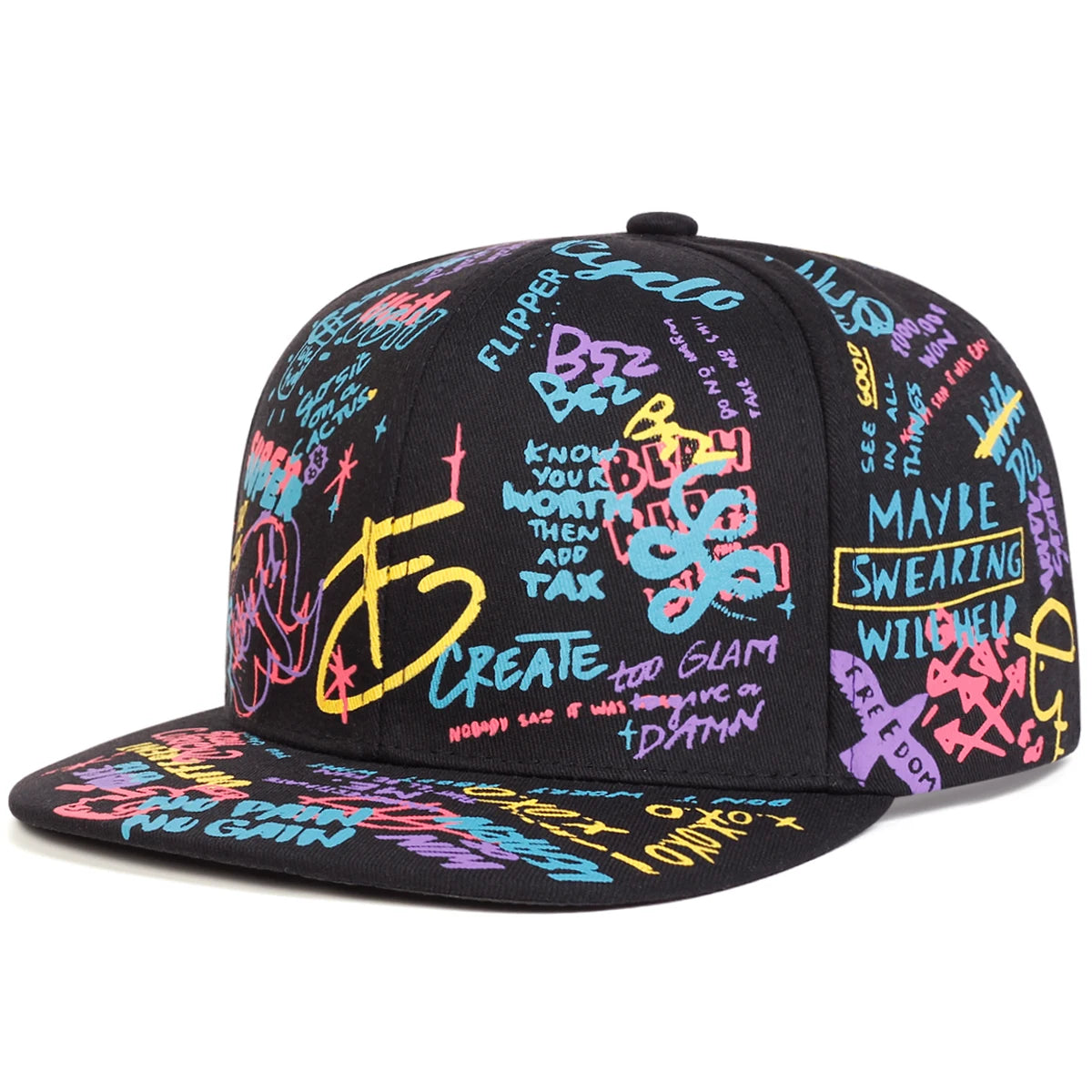 Unisex Graffiti Print Hip-Hop Cap
