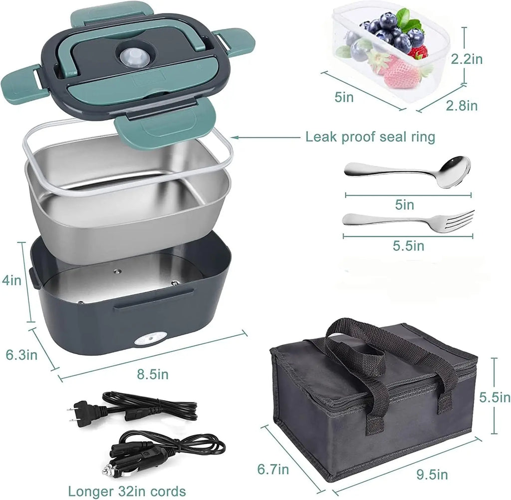 1.5 L 60W Electric Lunch Box Food Warmer Portable Food Heater for Car Or Home