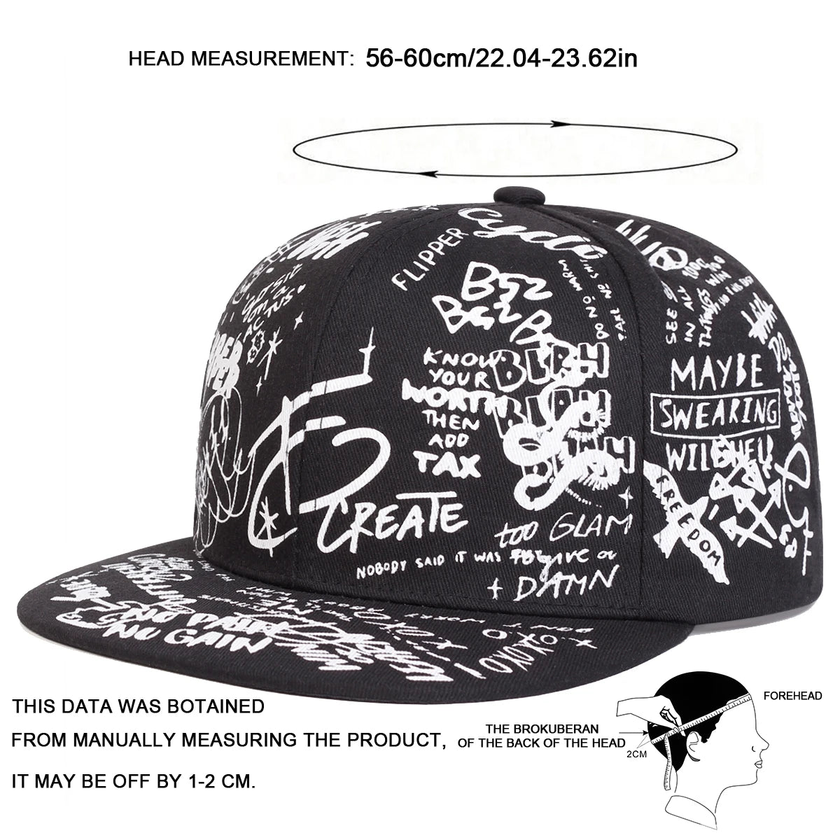Unisex Graffiti Print Hip-Hop Cap